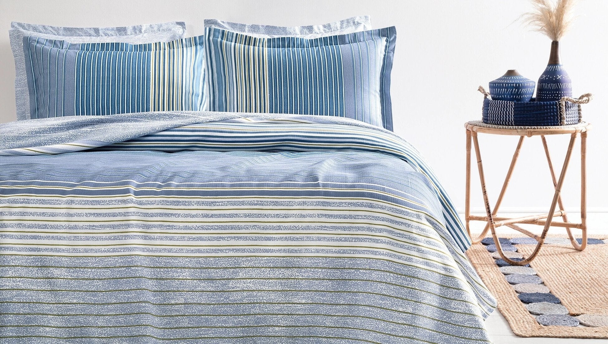 Pernelle Ensemble Couvre Lit Bleu