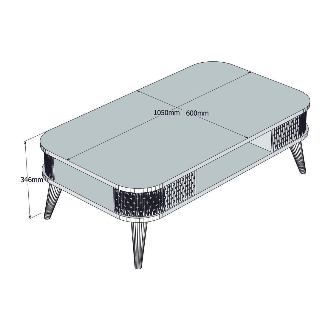 Table Basse Eylül L105xh34,6cm Bois Marron Et Chêne Clair