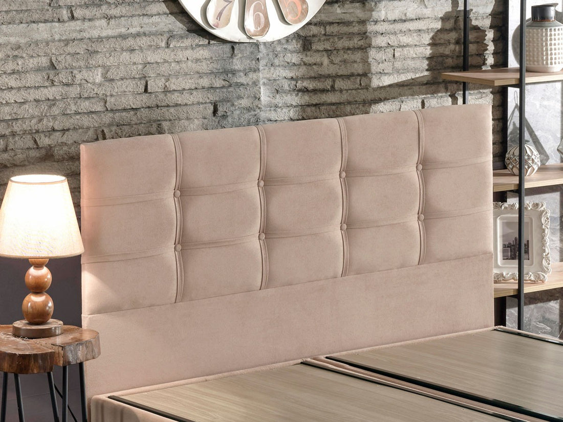 Base de lit double et tête de lit Ela Double - Light Brown (180 x 200)