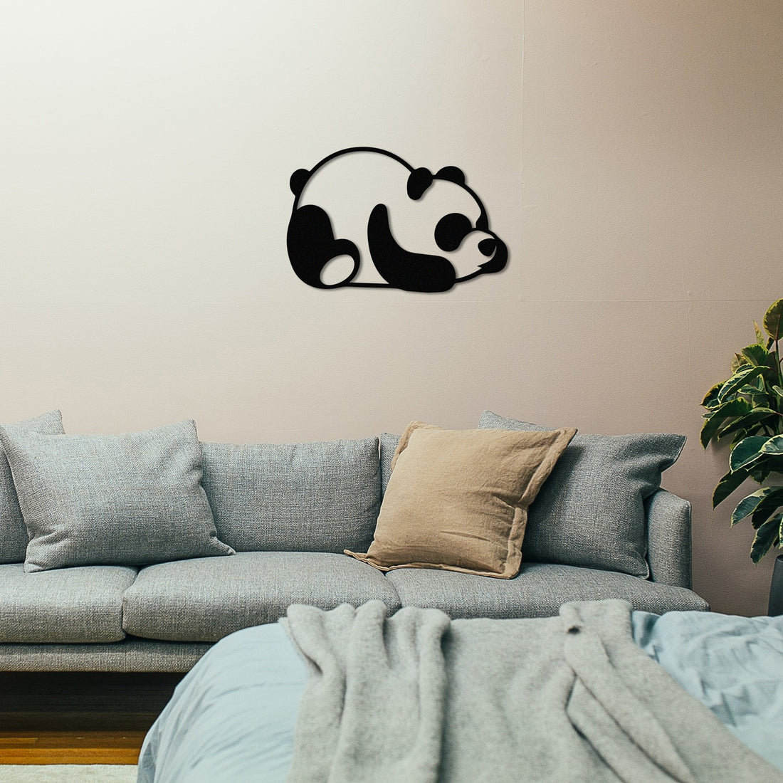 Accessoire mural en métal décoratif Panda Metal Decor