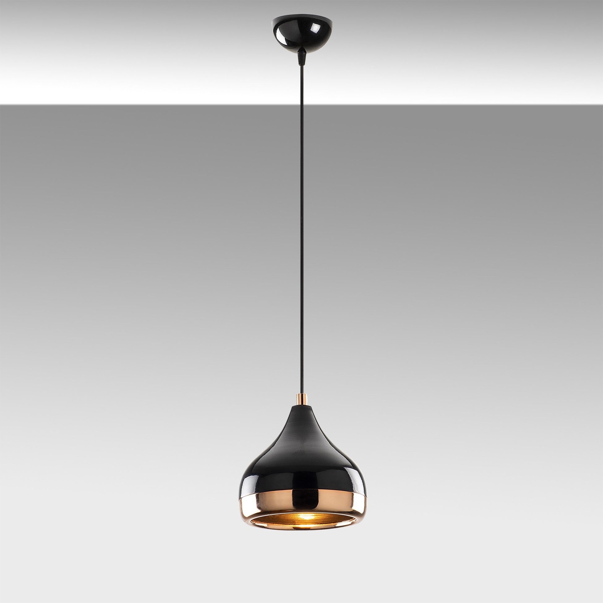 Suspension Style Moderne Acier Noir Et Cuivre Yildo