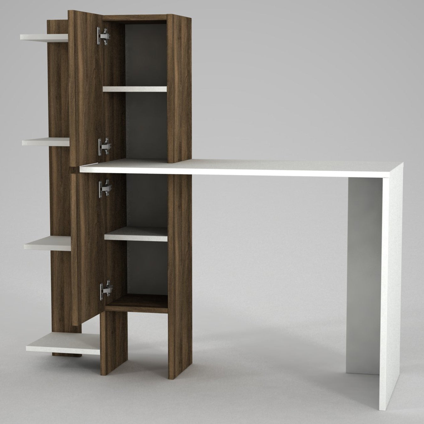 Bureau d'étude Gina - White, Walnut