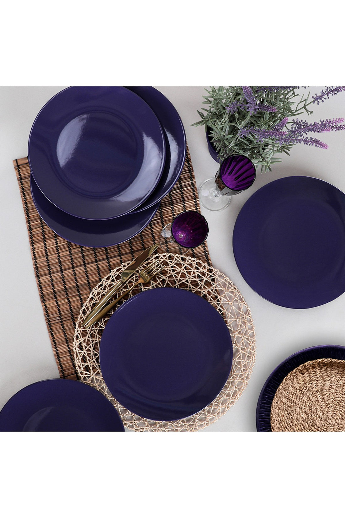 Service Plate Set (6 Pieces) Purple Aegean Service Plate 25 Cm 6 Pieces