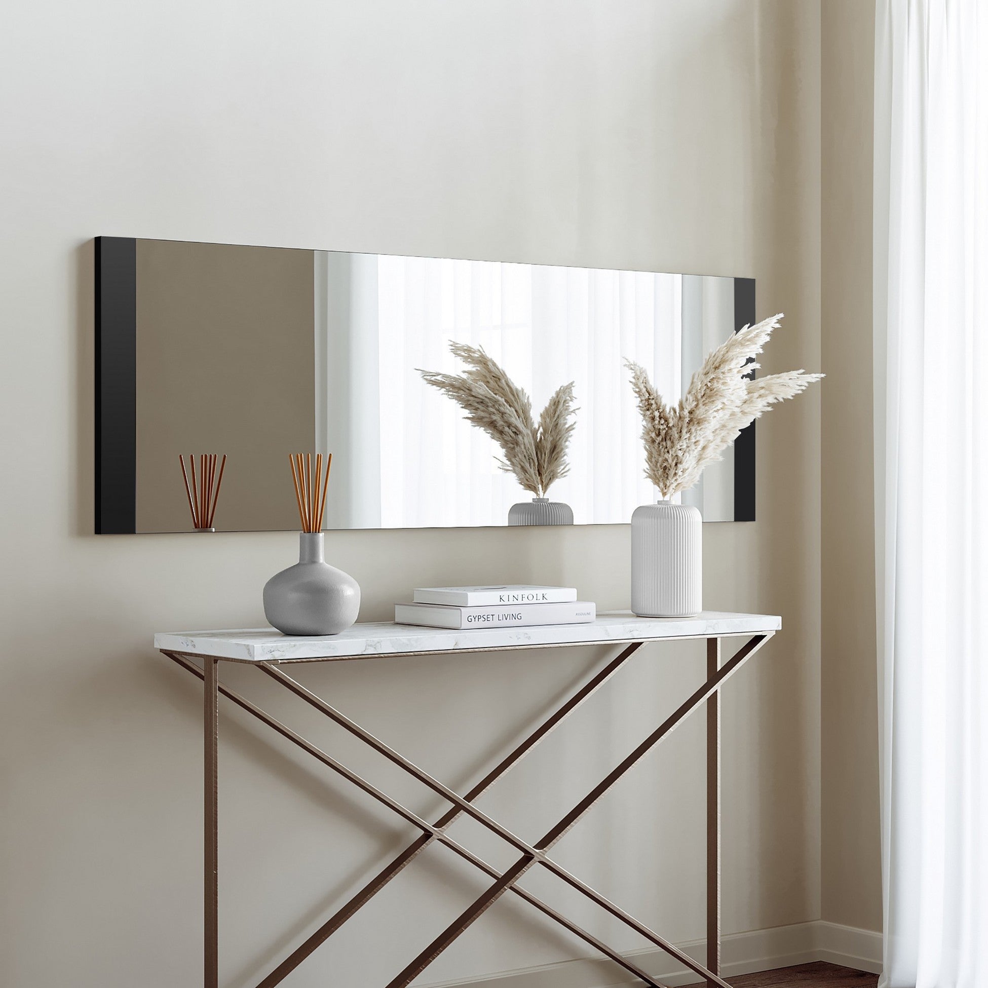 Miroir Boy Aynası Dekoratif Basic Siyah 40x120