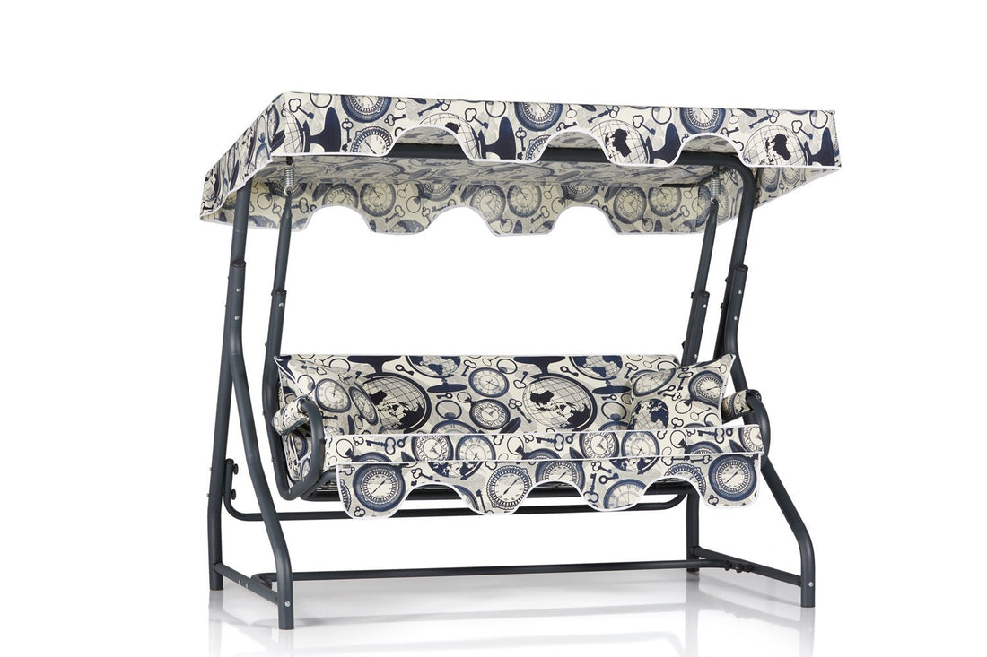 Chaise swing triple jardin Ruta 4 - Black, Cream