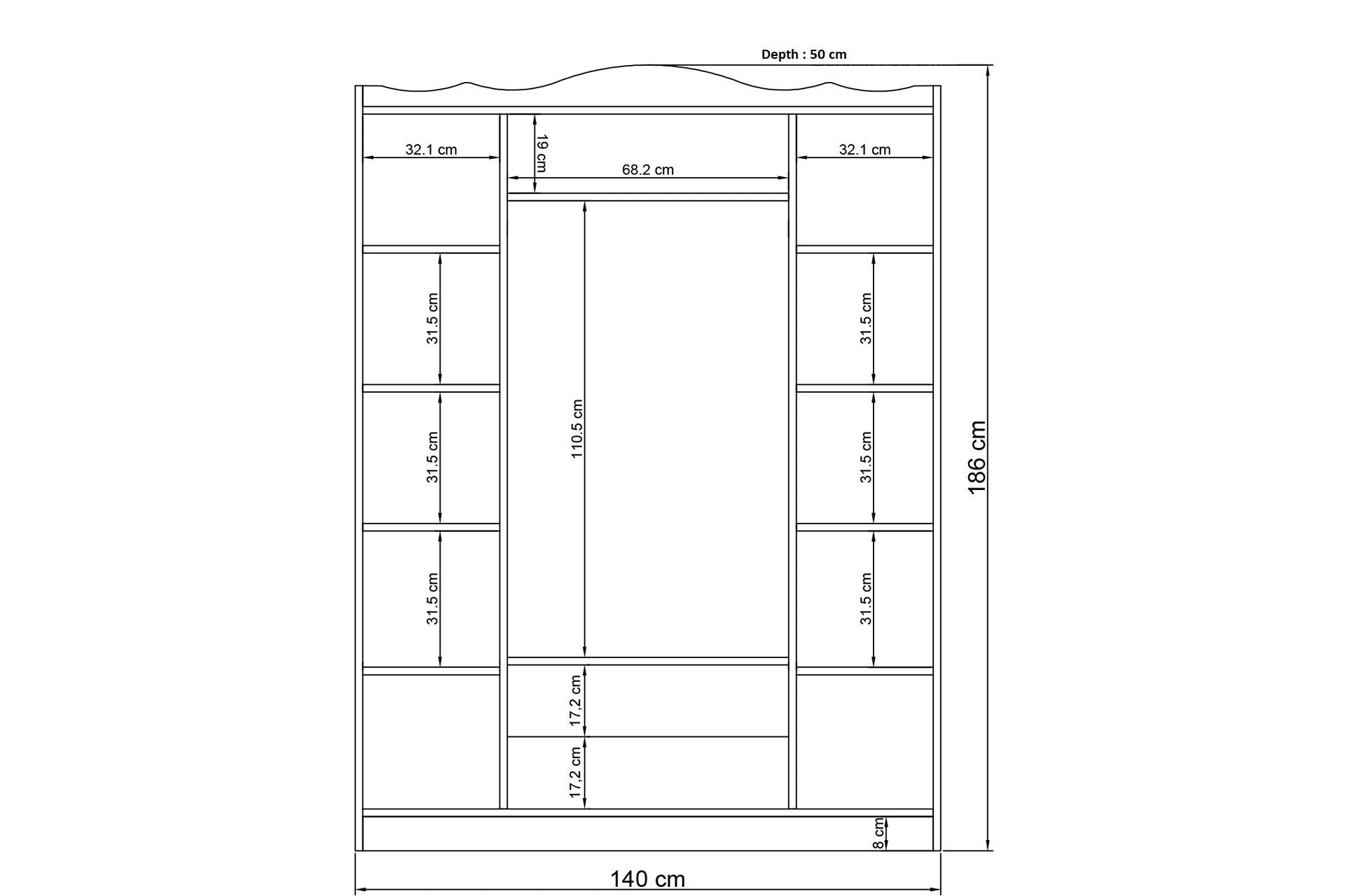 Armoire Bahar 624 - Anthracite