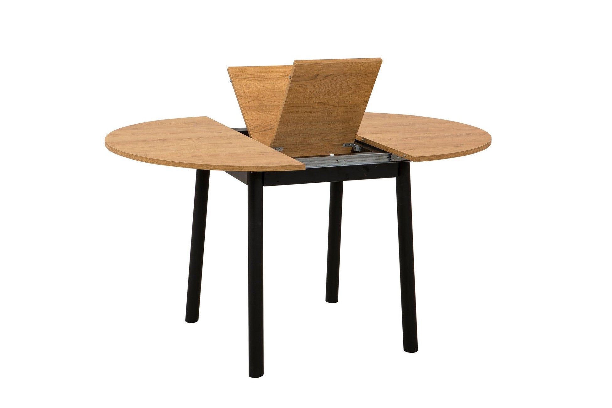 Table à manger extensible et jeu de chaises (5 pièces) Oliver - Oak, Black