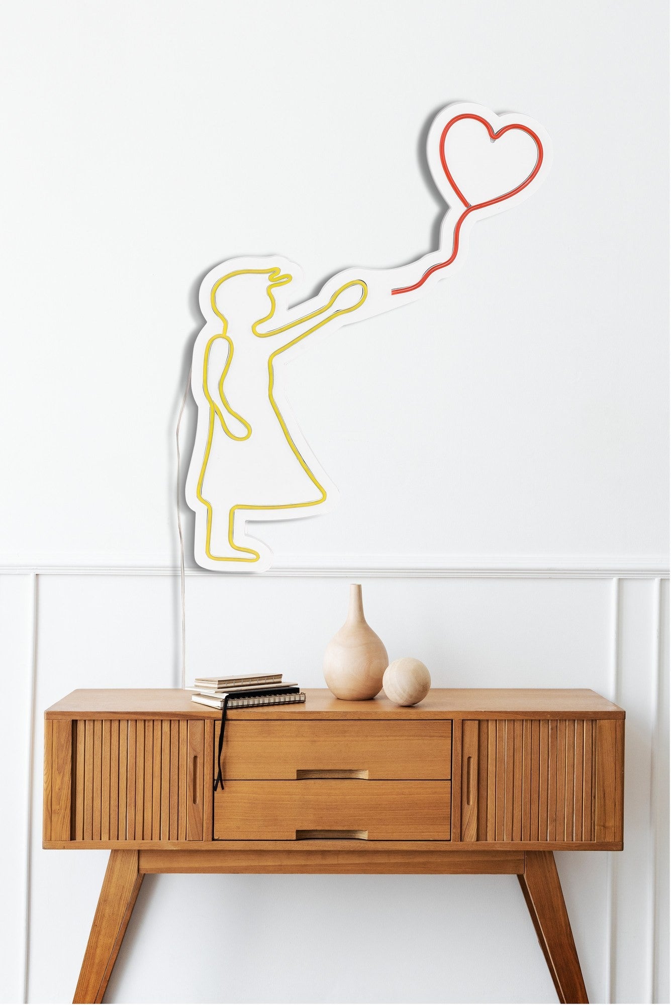 Éclairage LED en plastique décoratif Balloon Girl - Yellow