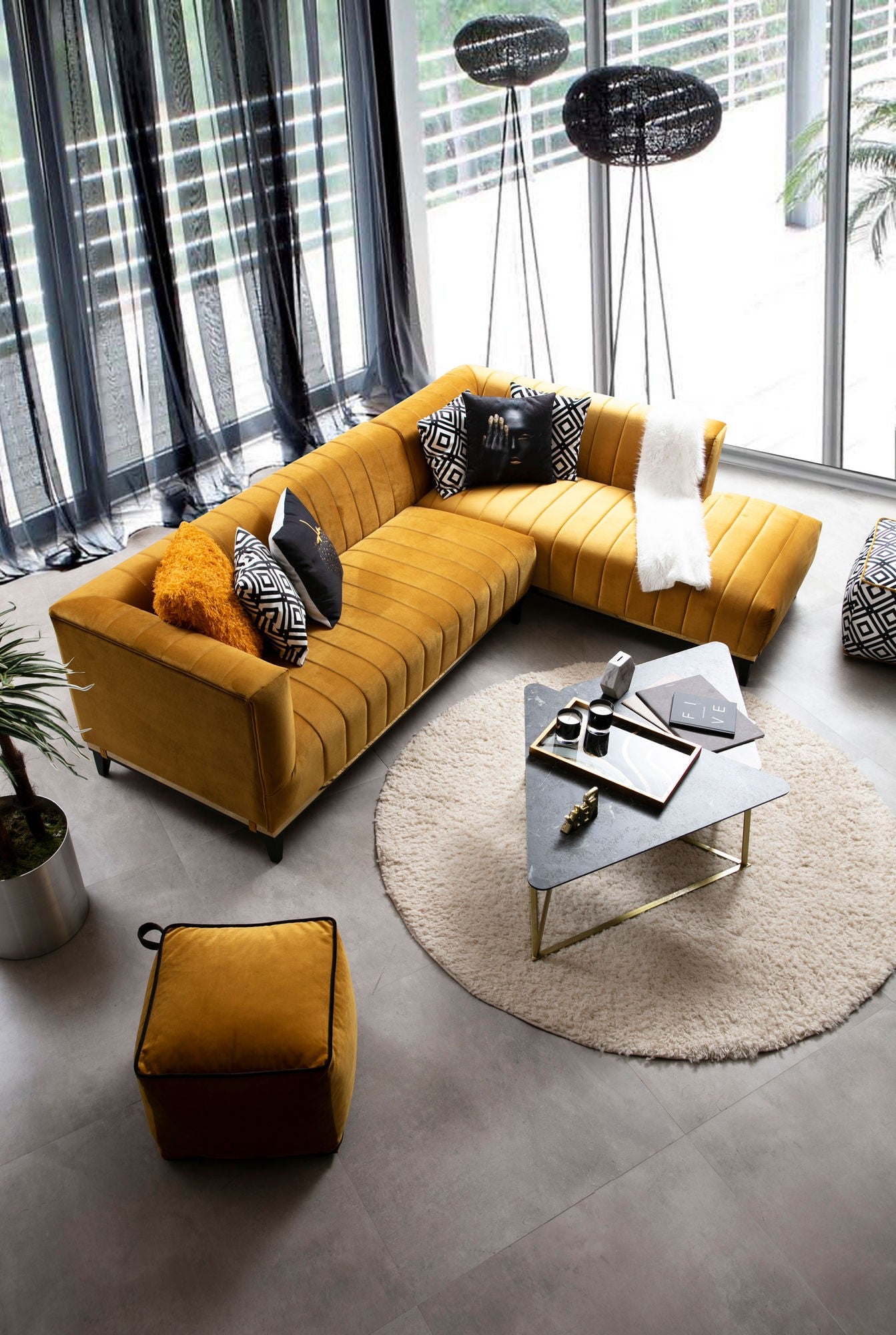 Canapé d'angle Bellino - Mustard