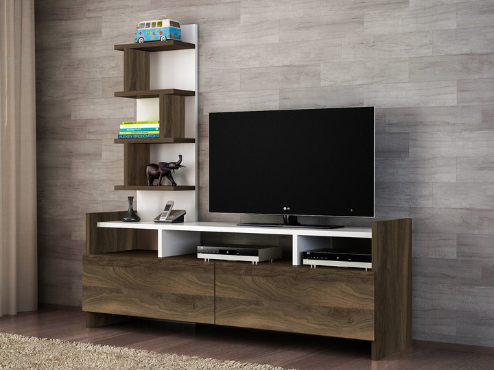 Unité de télévision Aldora - White, Walnut