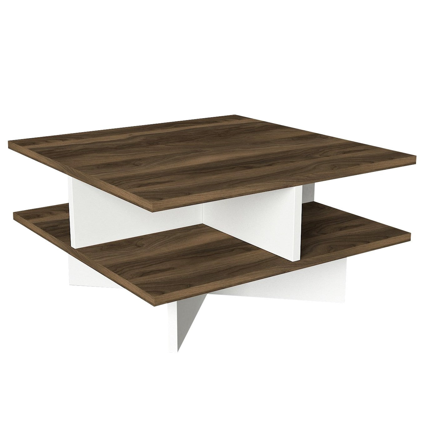 Table basse Hamton - Walnut, White