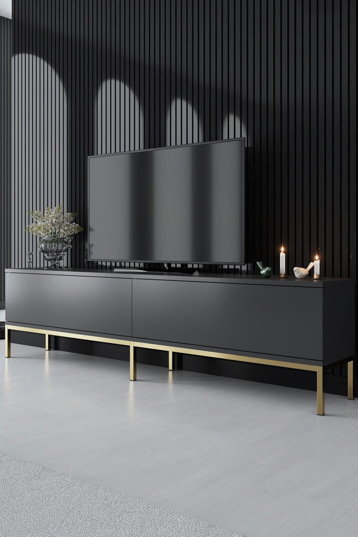 Meuble TV Lord - Anthracite, Gold