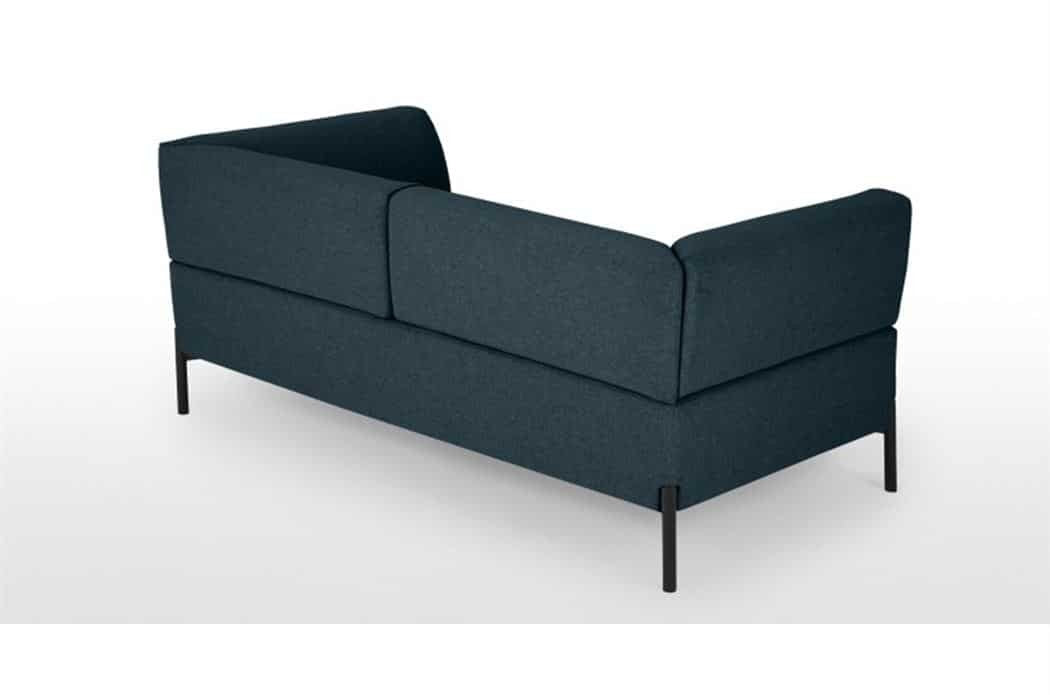 Osaka Canapé fixe 2 places en tissu avec pieds épingles anthracite
