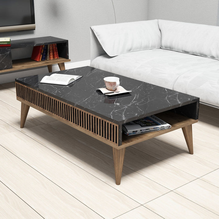 Table basse Milan - Walnut, Black
