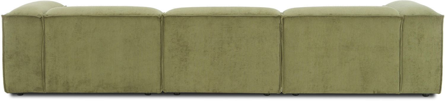 Canapé modulable 4 places en velours côtelé avec pouf Frida