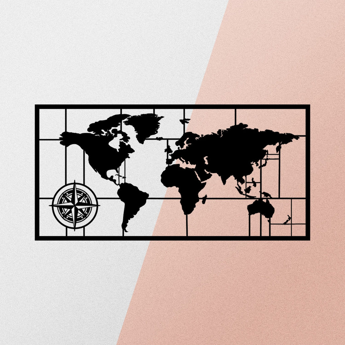 Accessoire mural en métal décoratif World Map Metal Decor 7