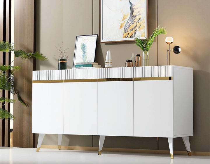 Console Defne - White, Gold