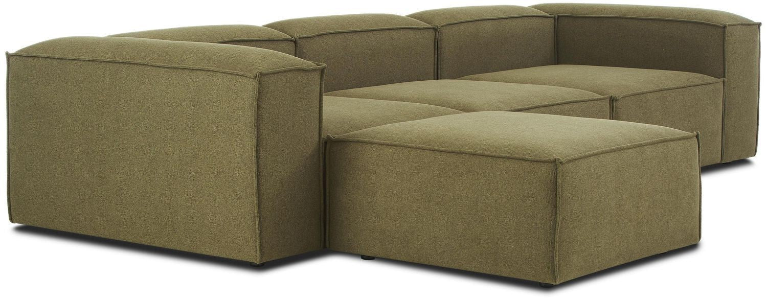 Canapé modulable 4 places en Lin avec pouf Frid