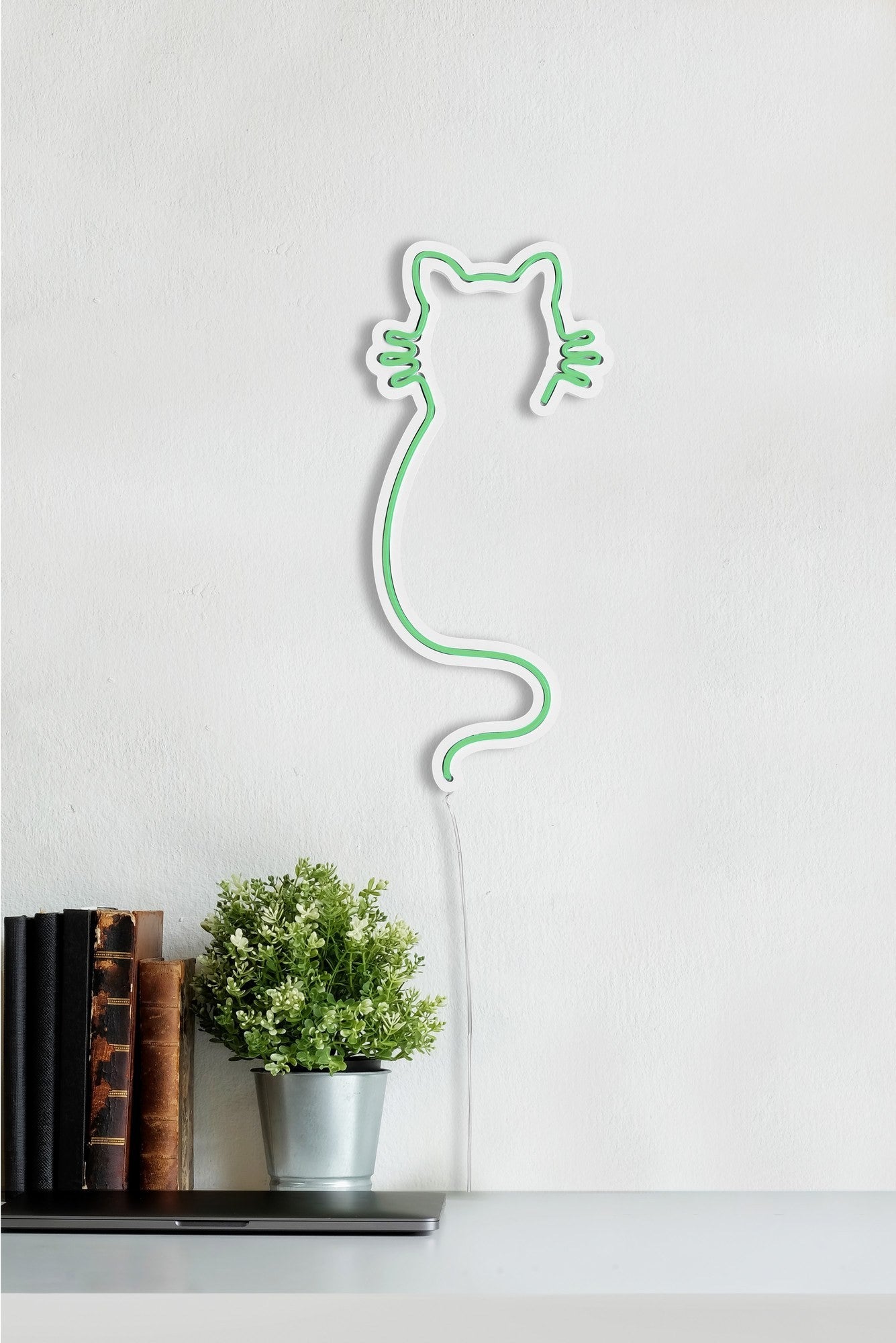 Éclairage LED en plastique décoratif Cat - Green
