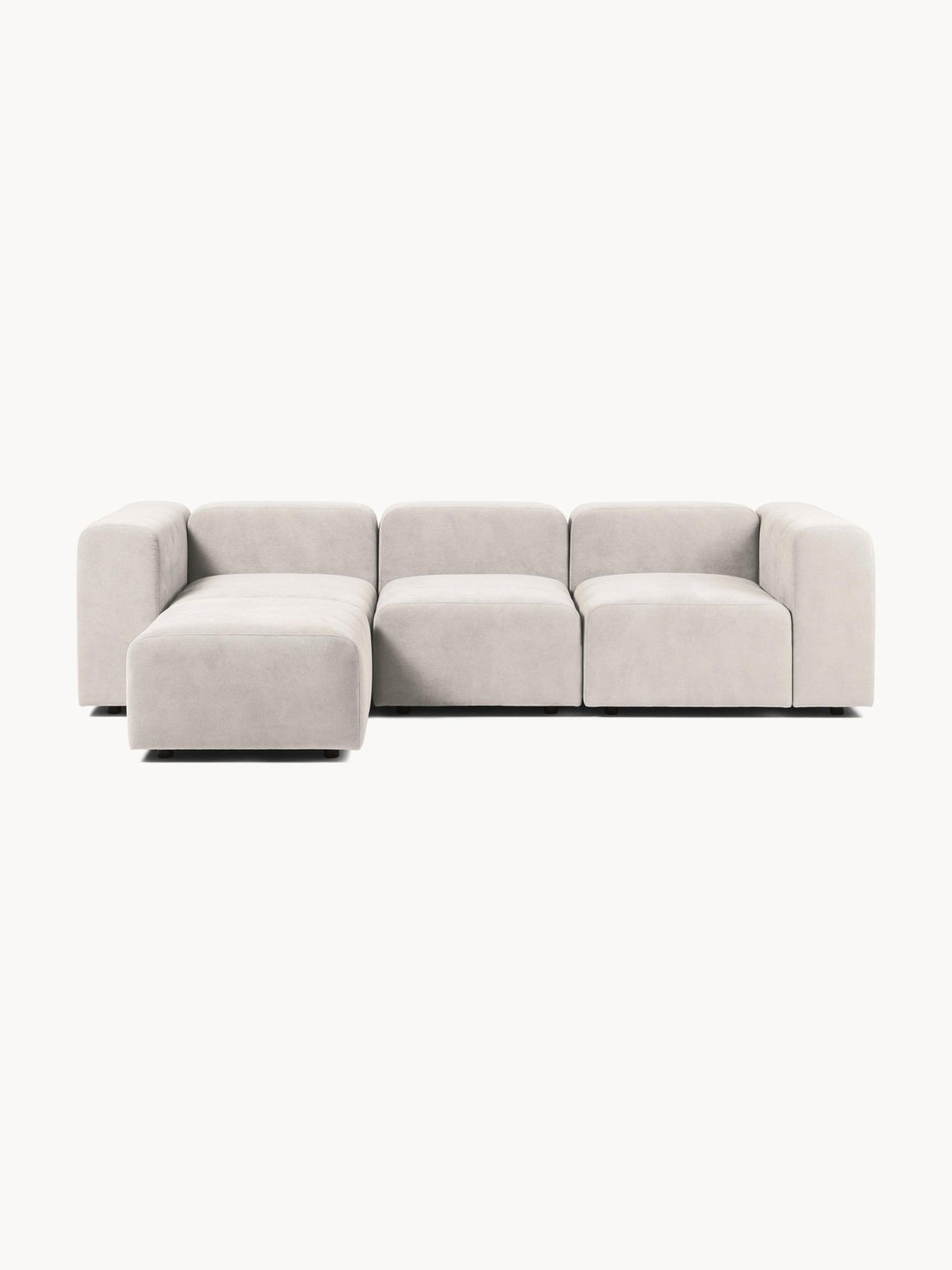 Canapé modulable 4 places en tissu avec pouf Pietro