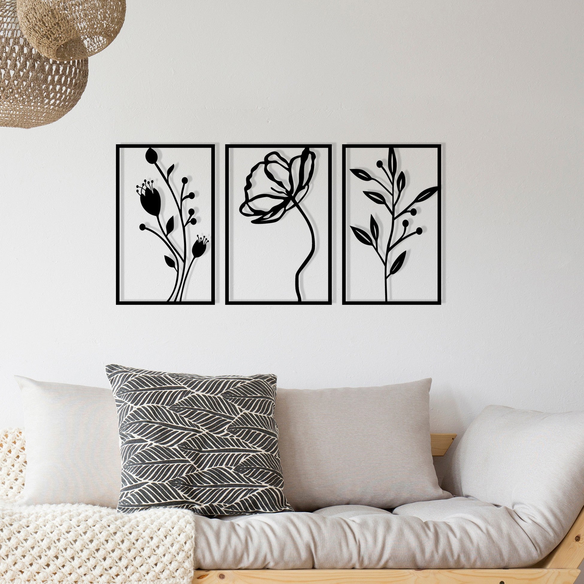 Accessoire mural en métal décoratif Flowers