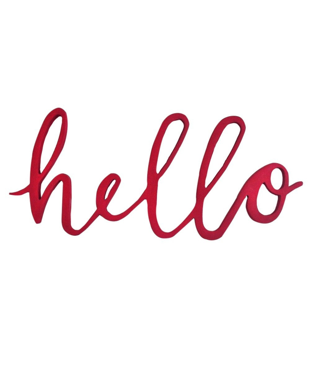 Accessoire mural décoratif en bois Hello Red