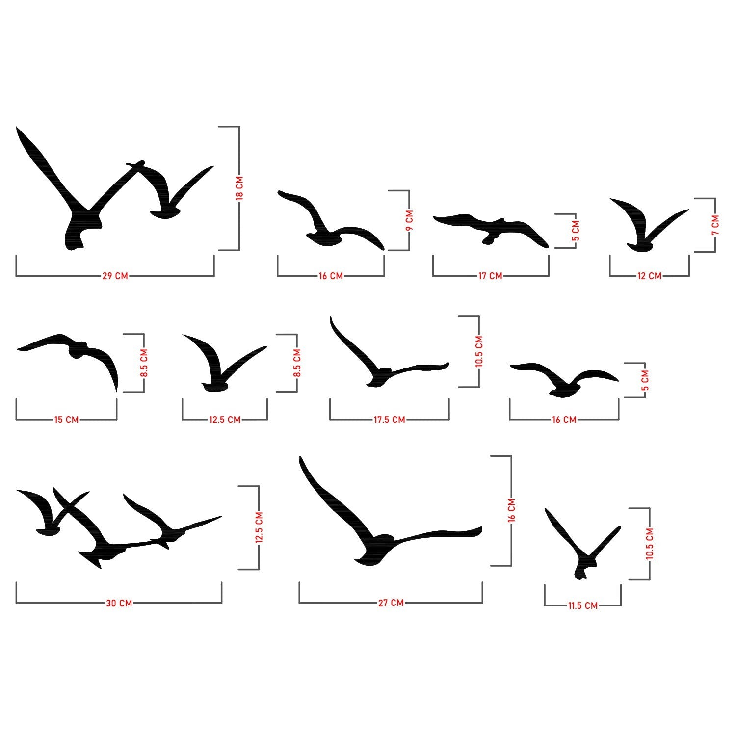 Accessoire mural en métal décoratif Migration