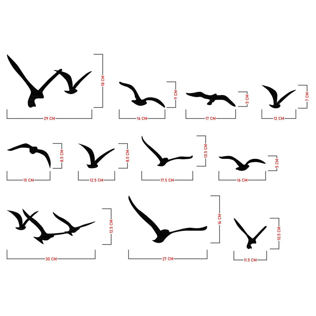Accessoire mural en métal décoratif Migration