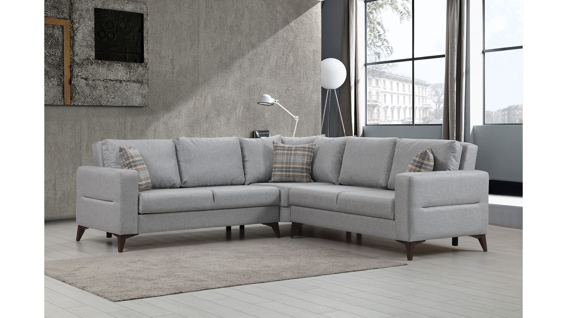 Canapé d'angle Kristal 2+2 - Light Grey