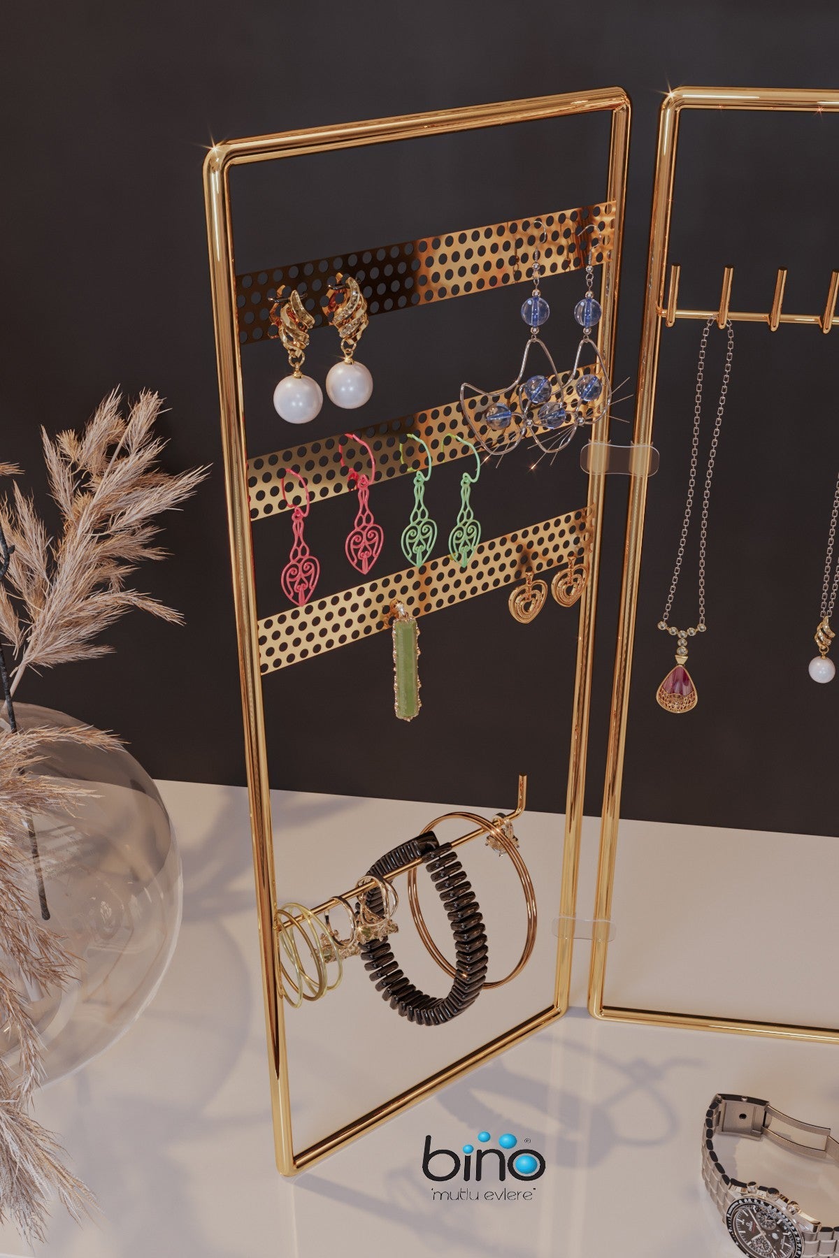 Organisateur de présentoir à bijoux 3'lü Takı Standı