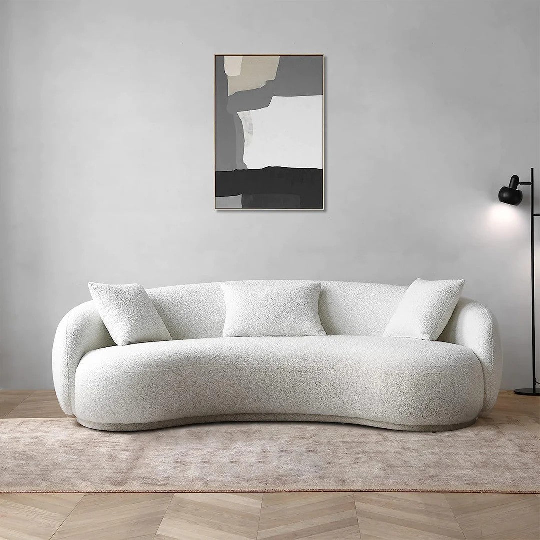 Canapé design 3 places Oliver Tissu bouclette
