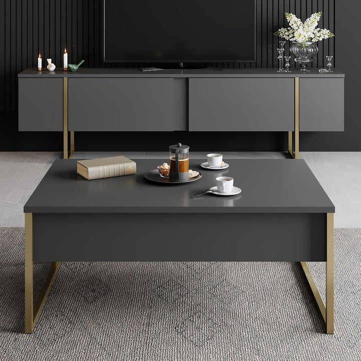 Table basse Luxe - Anthracite, Gold