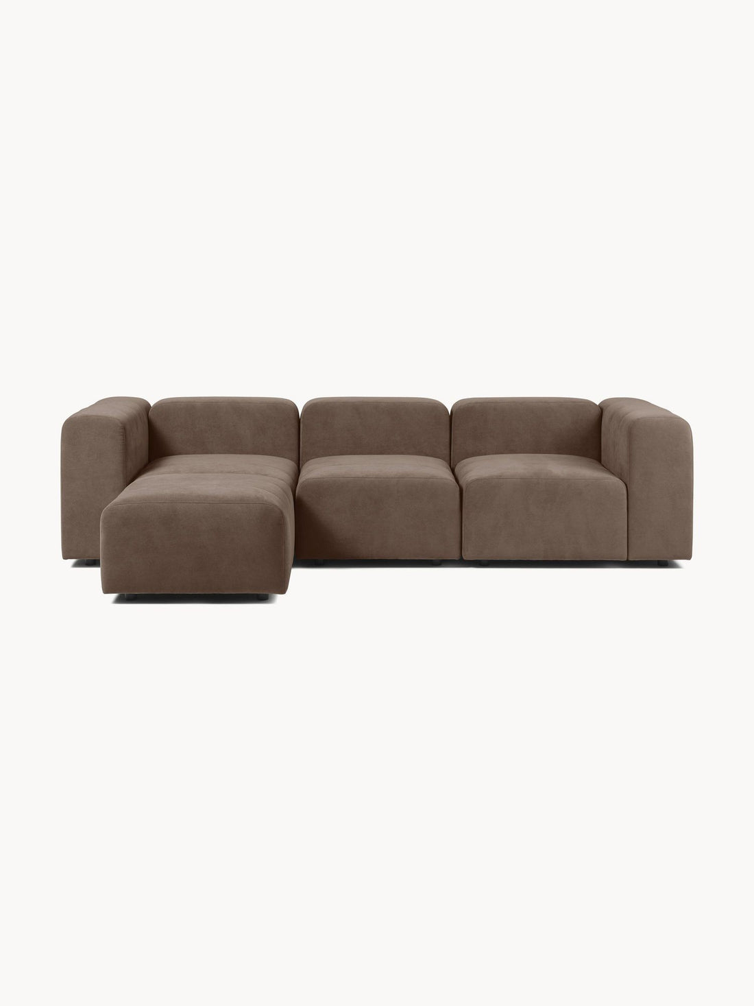 Canapé modulable 4 places en tissu avec pouf Pietro