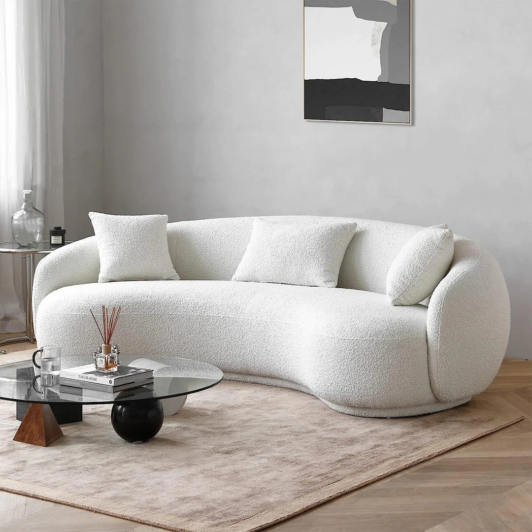 Canapé design 3 places Oliver Tissu bouclette