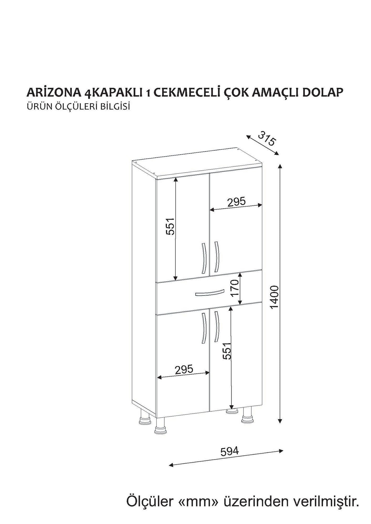 Armoire de toilette Arizona 4 Kapak - White