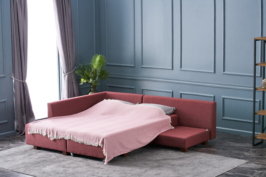 Canapé d'angle Manama Corner Sofa Bed Left - Claret Red