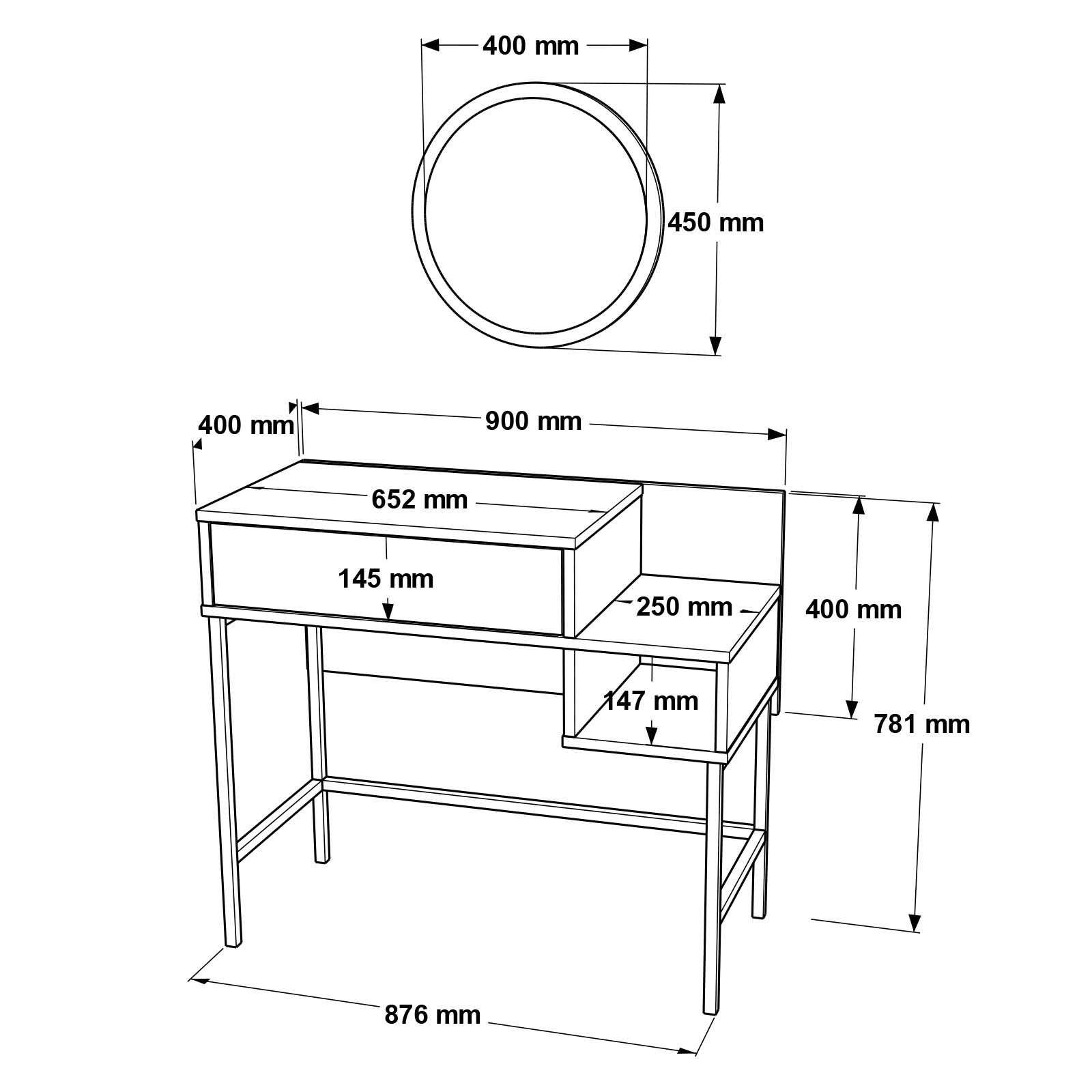 Table de maquillage VG31-GE