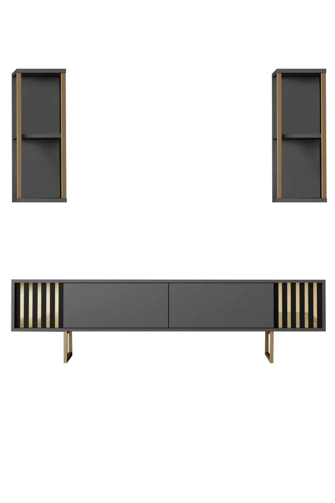 Ensemble de meubles de salon Gold Line - Anthracite, Gold