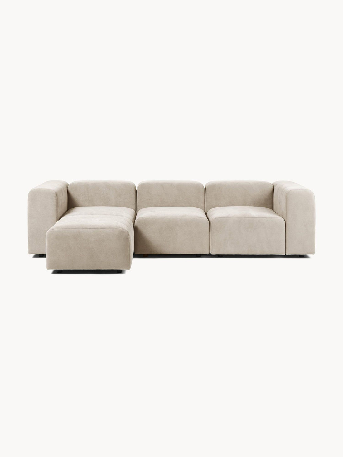 Canapé modulable 4 places en tissu avec pouf Pietro
