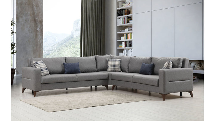 Canapé d'angle Kristal 3+Corner+3 - Dark Grey