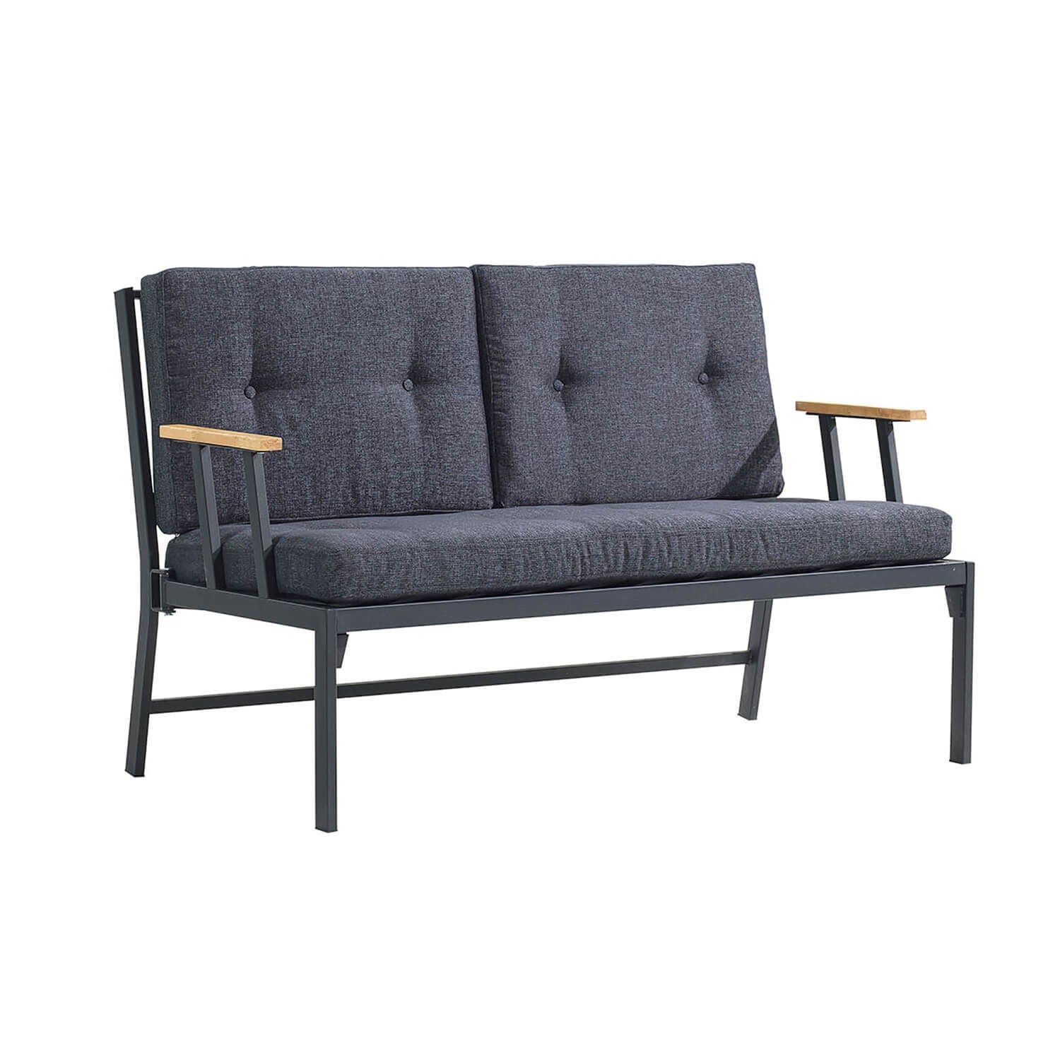 Canapé jardin de 2 places Lotus - Black, Anthracite