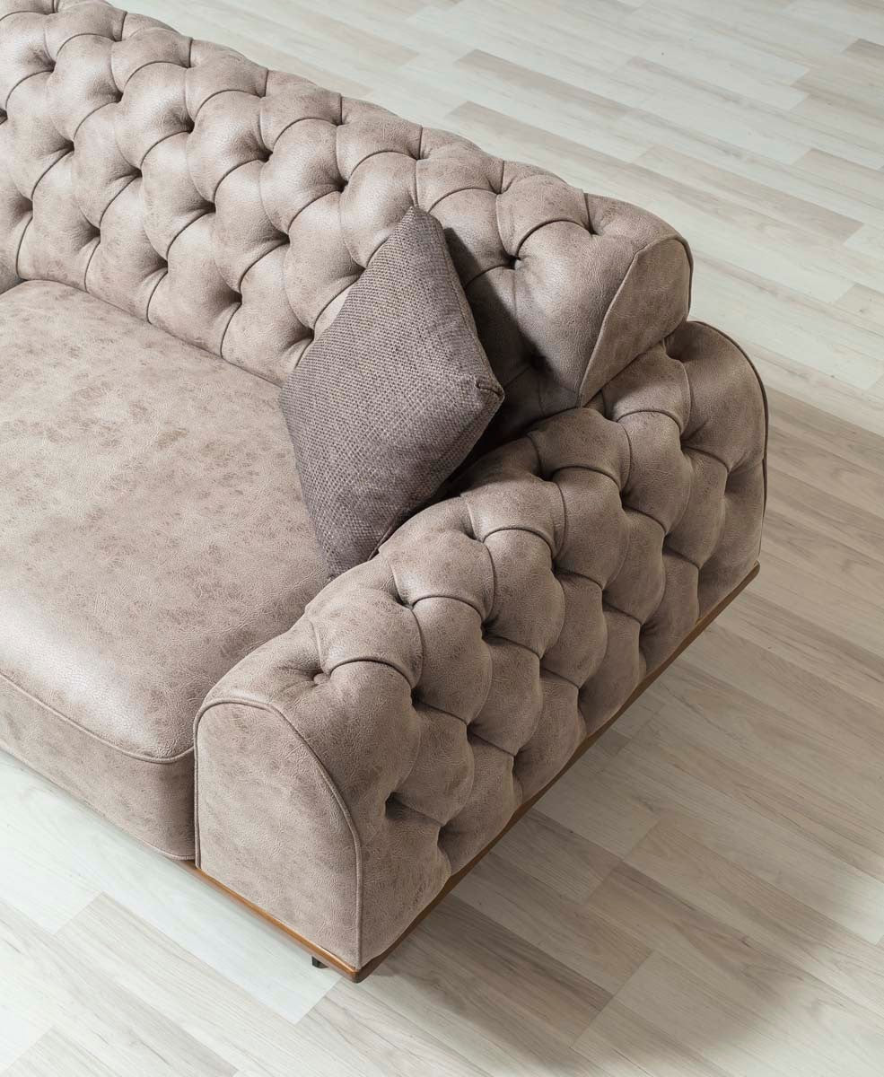 Maveran Canapé 3 Places Marron Clair