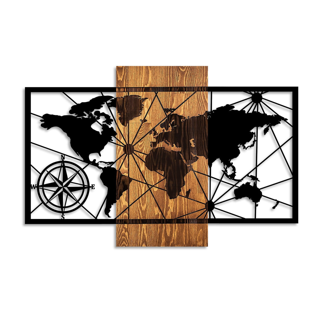 Accessoire mural en bois décoratif World Map 3-M