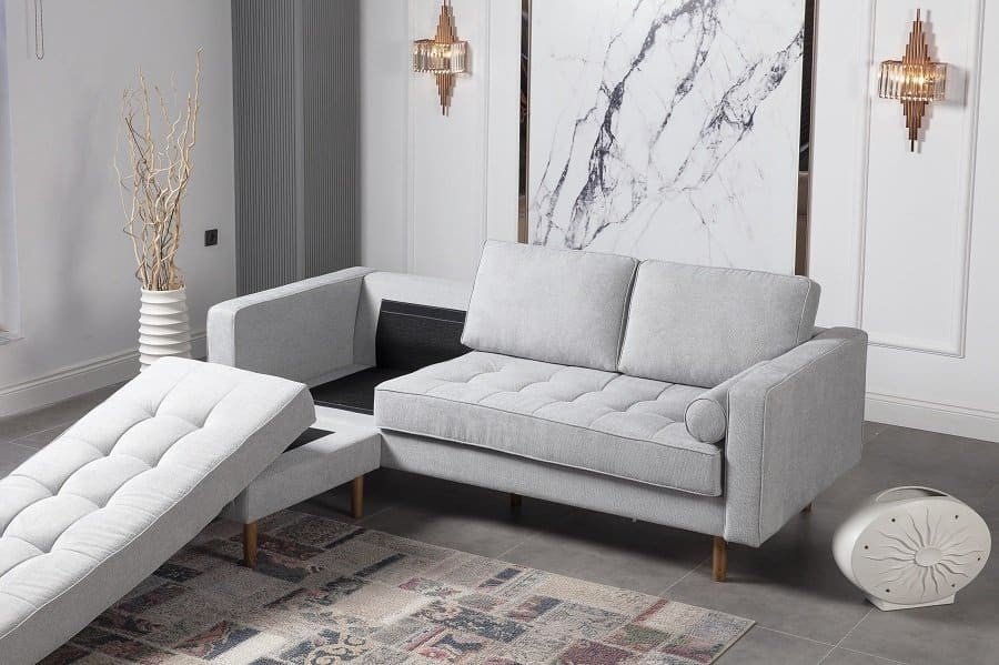 Canapé d’angle réversible 4/5 places en Lin