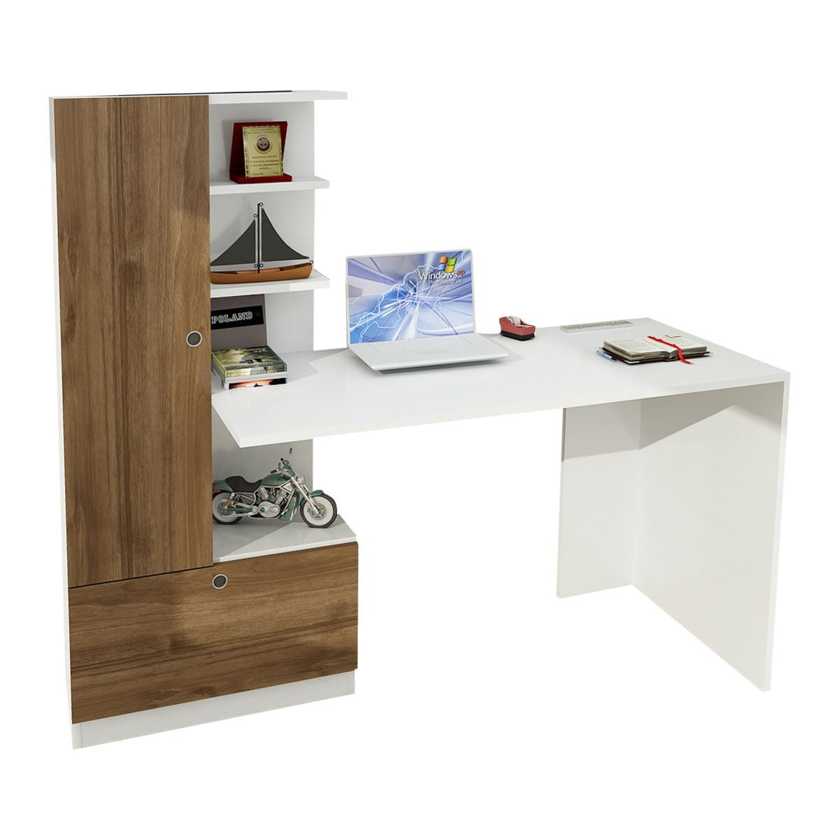 Bureau d'étude Domingos - White, Walnut
