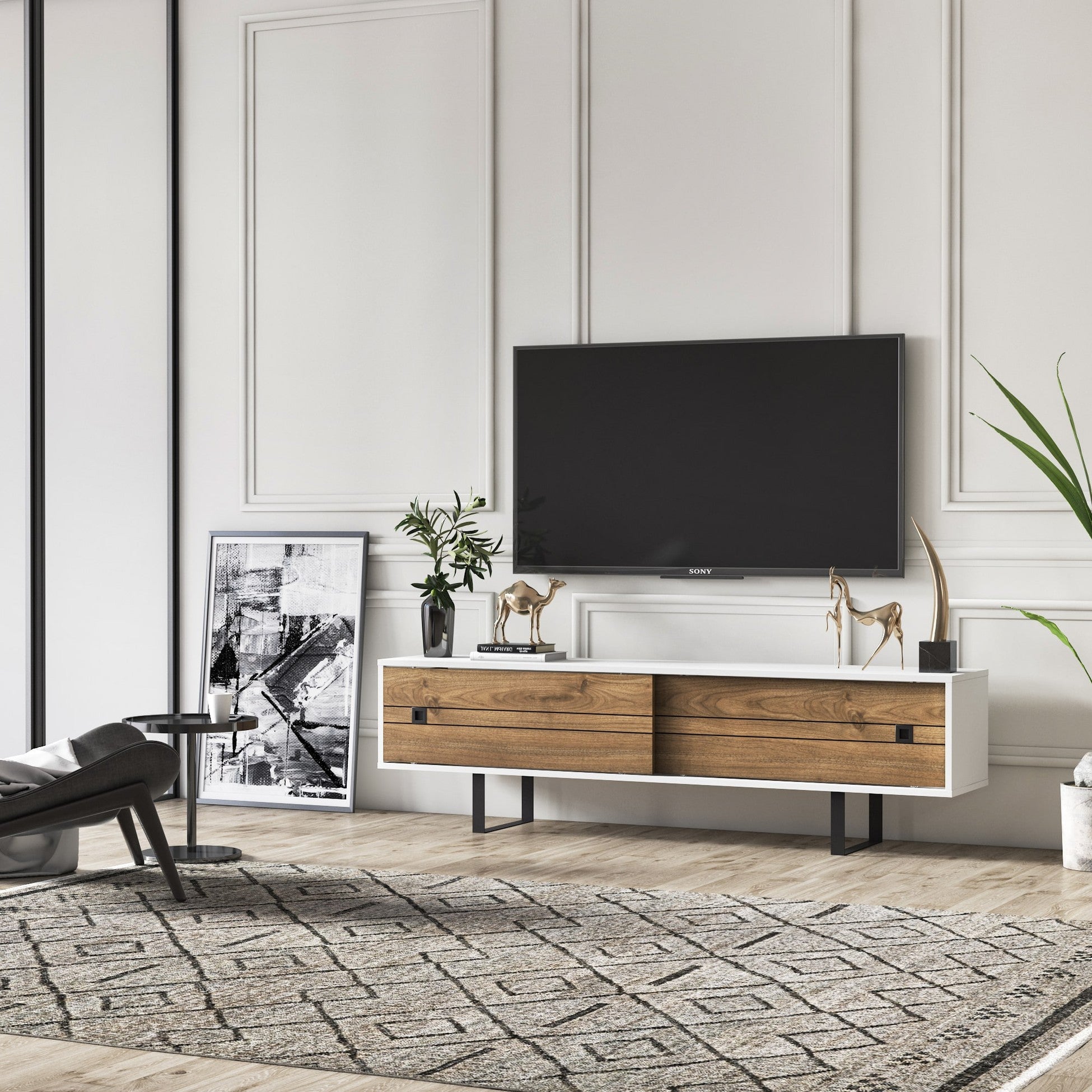 Unité tv Fiona de table TV robuste Console industrielle