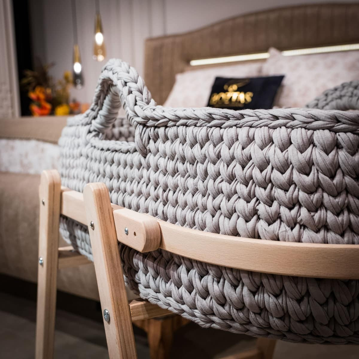 Couffin Bébé Avec Support Bois & Matelas