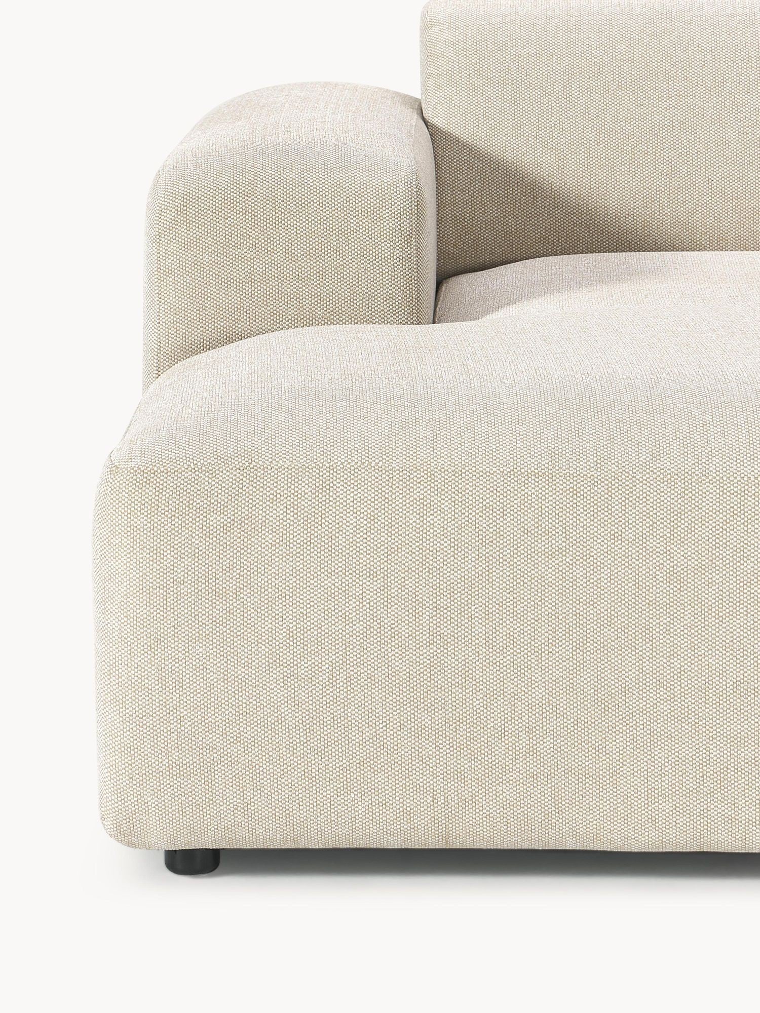 Canapé d'angle 3 places Molly Mini en tissu lin