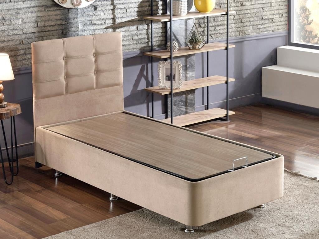 Base de lit unique et tête de lit Polo - Light Brown (90 x 190)
