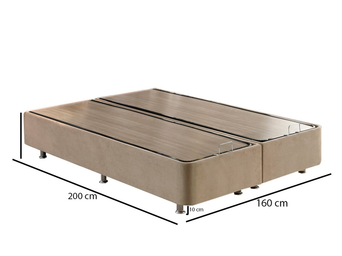 Base de lit double Ela Double - Light Brown (160 x 200)